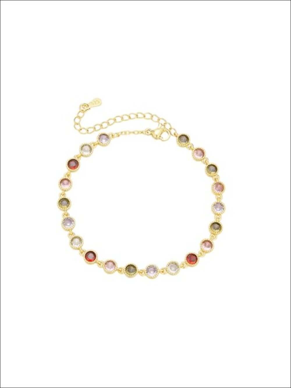 14K Real Gold Plated Dainty Cute Cubic Zirconia Link Bracelet